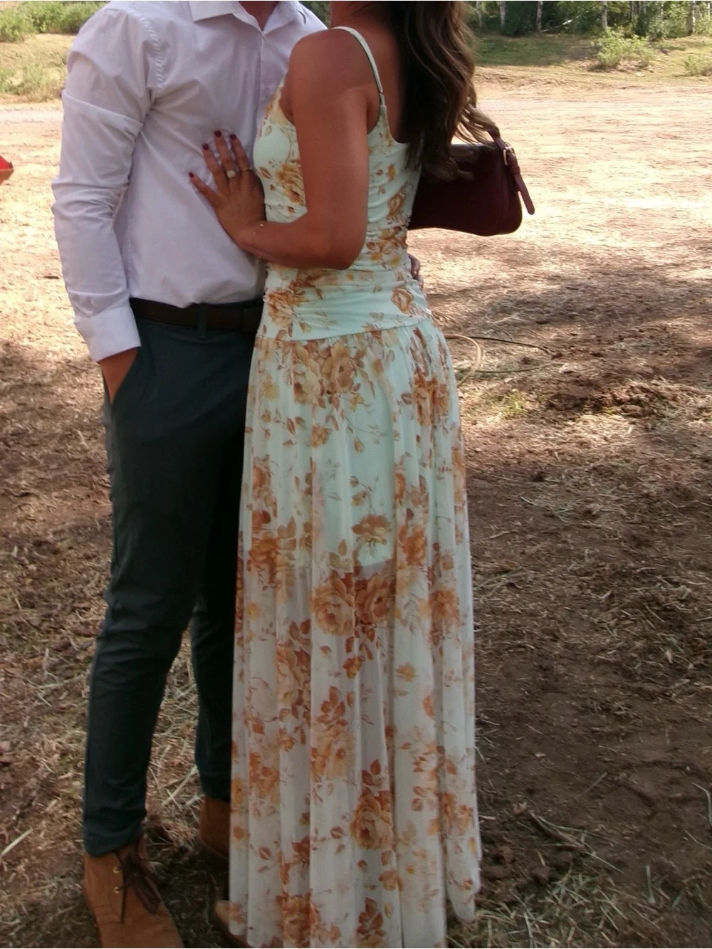 Abercrombie & Fitch Mint and Tan Floral Maxi Dress